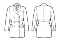 Womans elegant suit crop jacket and skirt