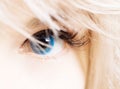 Womans eye in blue contacts
