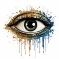 a womans eye with paint splatters on it Royalty Free Stock Photo
