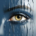 a womans eye with rain drops on it Royalty Free Stock Photo