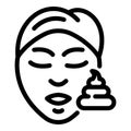 Womans face and cream icon, outline style