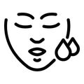 Womans face and two drops icon, outline style