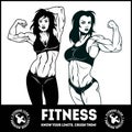Womans fitness showing muscles - Female Fitness
