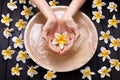 Spa Flowers Water Hands Treatment Royalty Free Stock Photo