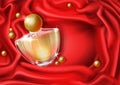 Womans luxury perfume realistic vector background