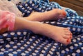 Womans sexy feet with painted toes red