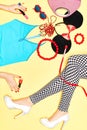 Overhead Outfit. Fashion essentials set,background Royalty Free Stock Photo