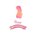 Womans silhouette. Mothers day design. Vector illustration.