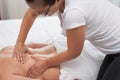 Womans in spa salon massage therapy and beauty treatments