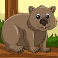 Wombat Animal Colored Cartoon Illustration Royalty Free Stock Photo