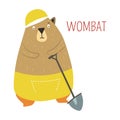 Wombat cartoon vector Australian animal Royalty Free Stock Photo