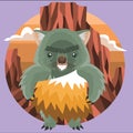 wombat caveman. Vector illustration decorative design Royalty Free Stock Photo