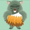 wombat caveman. Vector illustration decorative design Royalty Free Stock Photo