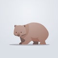 Wombat icon cute cartoon wild animal symbol with shadow wildlife species fauna concept flat Royalty Free Stock Photo