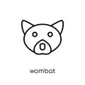 Wombat icon. Trendy modern flat linear vector Wombat icon on white background from thin line animals collection Royalty Free Stock Photo