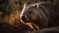 Wombat Pair in Majestic Mountain Landscape Royalty Free Stock Photo