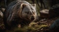 Wombat Pair in Majestic Mountain Landscape Royalty Free Stock Photo