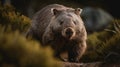 Wombat Pair in Majestic Mountain Landscape Royalty Free Stock Photo