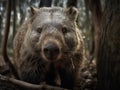 Wombat portrait created with Generative AI technology Royalty Free Stock Photo