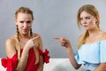 Women accusing each other of something Royalty Free Stock Photo