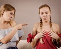 Women accusing each other of something Royalty Free Stock Photo