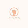 Women aesthetic bun feminine logo design