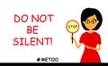 Women against violence. Harassment Time to talk. Me too. The hashtag of the social movement. Against men