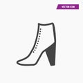 Women ankle high heel boats, shoes icon.