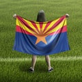Women and Arizona flag Royalty Free Stock Photo