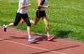 Women athletes running