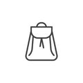 Women backpack line icon