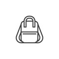 Women backpack line icon