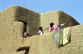 Women in the balcony, Djenne, Mali Royalty Free Stock Photo