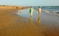 Women on the beach Costa Ballena, Cadiz province, Spain Royalty Free Stock Photo