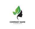 women beauty healthy natural treatment care vector icon logo design