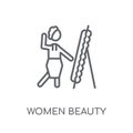 Women Beauty linear icon. Modern outline Women Beauty logo conce