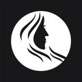 Women beauty logo vector monogram icon design. Luxury Beauty fashion logo design black and white color .