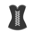 Women Black Corset Icon on White Background. Vector