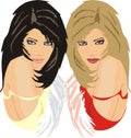 Women. Blondy and brunette Royalty Free Stock Photo