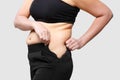 Women body fat belly Royalty Free Stock Photo