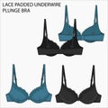 Padded Plunge Bra for Girl And Women Wear