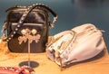 Women branded purses in a store Royalty Free Stock Photo