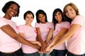 Women with breast cancer awareness ribbon Royalty Free Stock Photo