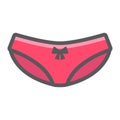 Women briefs filled outline icon, valentines day