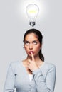 Women with a bright idea Royalty Free Stock Photo