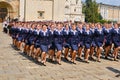 Women cadets in uniform at a military parade - Kremlin, Moscow, Russia, June 21 2019