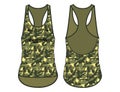 Women Camouflage Sleeveless Tank top Sports t-shirt Jersey design concept Illustration suitable for girls and Ladies for