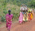 Women carry goods on their heads