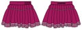 Women cheerleader pleated mini skirt uniform jersey design flat sketch fashion Illustration for girls and Ladies, Tennis skirt