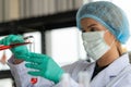 Women in the chemistry laboratory in the science laboratory